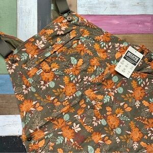 NWT Duluth XXL x31L Heirloom Gardening Lined Bib Overalls Loden Autumn Leaves